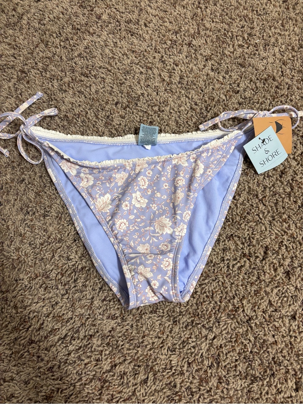 Shade and Shore purple floral bikini bottoms size XL